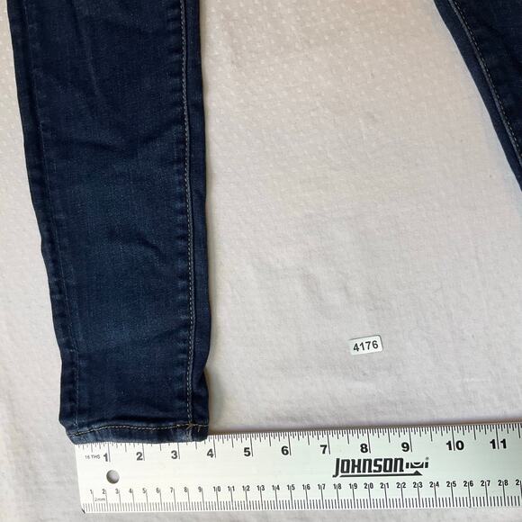 American Eagle Outfitters Women Skinny Jeans size 2 US Blue Mid Rise Stretch - Picture 6 of 11